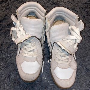 WHITE & TAN SNEAKER HEELS